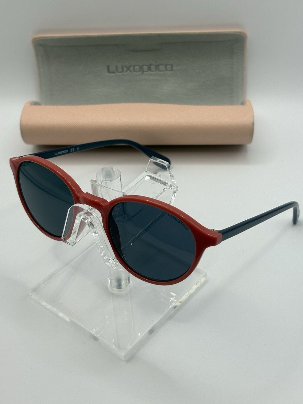 Luxottica LOS 930 QW RDBK Sunglasses Red Round 47-19-130 w/ Case